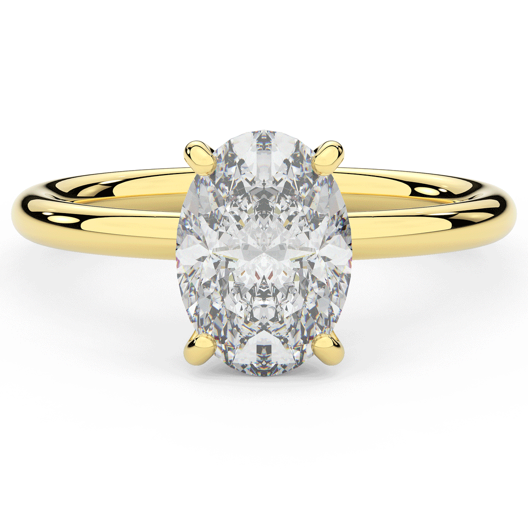 2.05CT.TW OVAL LAB DIAMOND SOLITAIRE ENGAGEMENT RING - Nazarelle