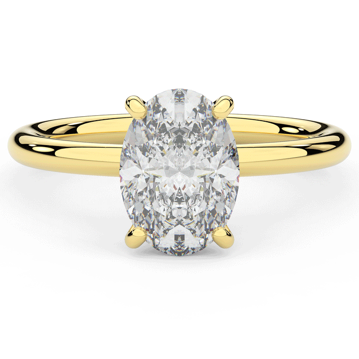2.05CT.TW OVAL LAB DIAMOND SOLITAIRE ENGAGEMENT RING - Nazarelle