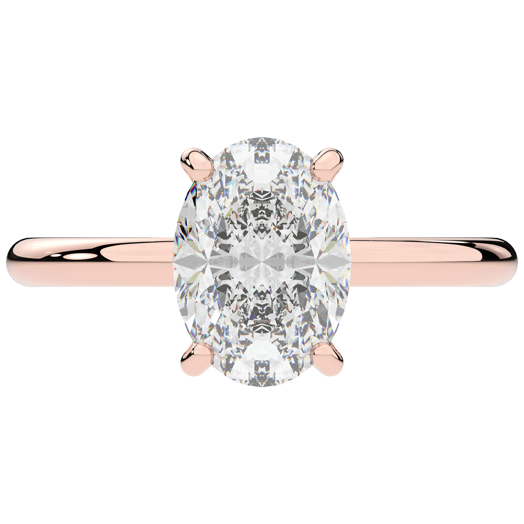 2.05CT.TW OVAL LAB DIAMOND SOLITAIRE ENGAGEMENT RING - Nazarelle