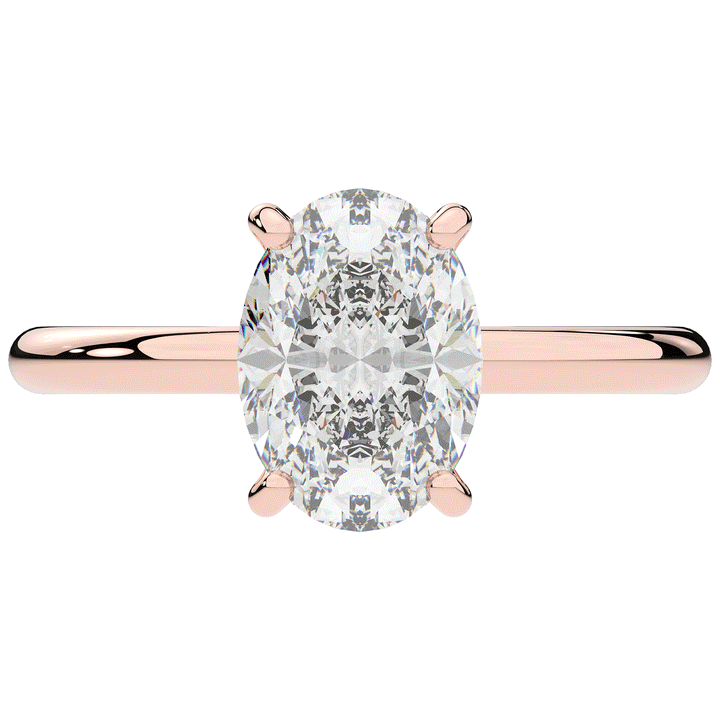 2.05CT.TW OVAL LAB DIAMOND SOLITAIRE ENGAGEMENT RING - Nazarelle