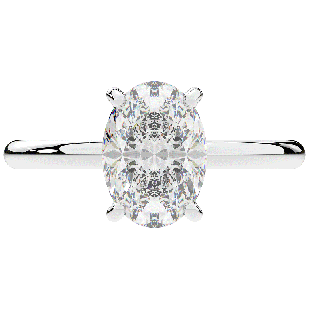 2.05CT.TW OVAL LAB DIAMOND SOLITAIRE ENGAGEMENT RING - Nazarelle