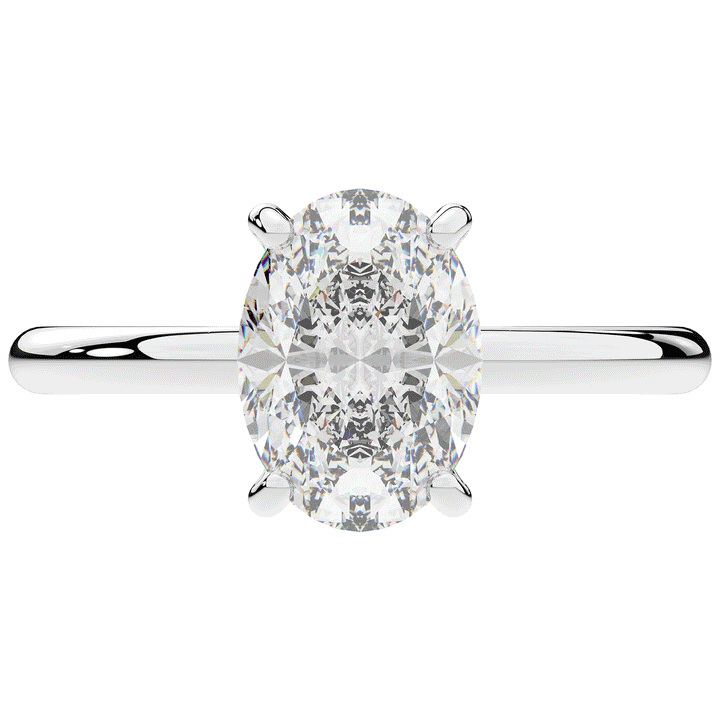 2.05CT.TW OVAL LAB DIAMOND SOLITAIRE ENGAGEMENT RING - Nazarelle