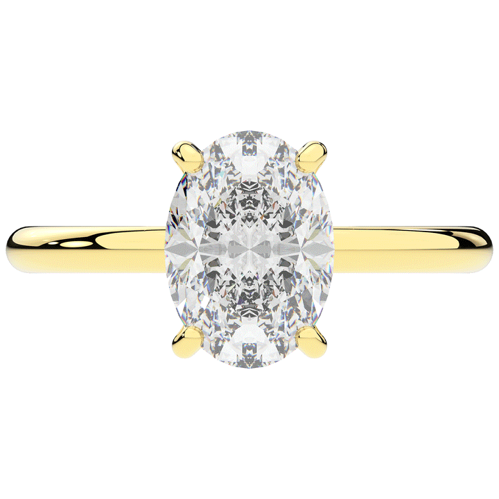 2.05CT.TW OVAL LAB DIAMOND SOLITAIRE ENGAGEMENT RING - Nazarelle