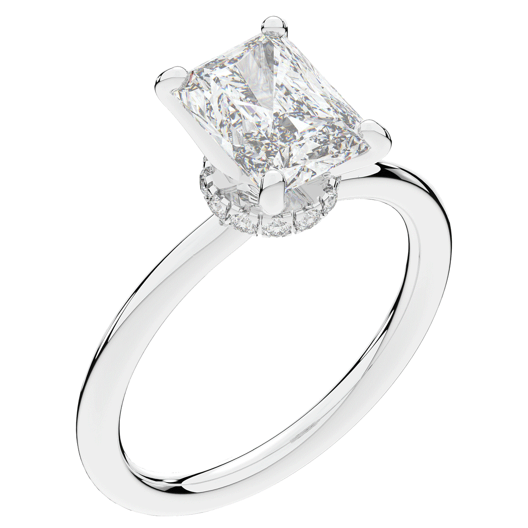 2.05CT.TW RADIANT LAB DIAMOND SOLITAIRE ENGAGEMENT RING - Nazarelle