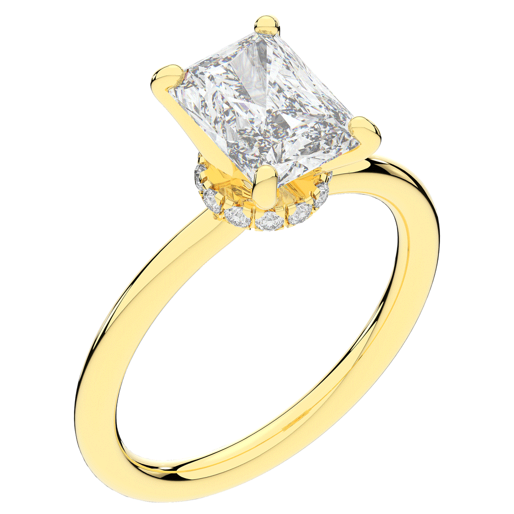 2.05CT.TW RADIANT LAB DIAMOND SOLITAIRE ENGAGEMENT RING - Nazarelle