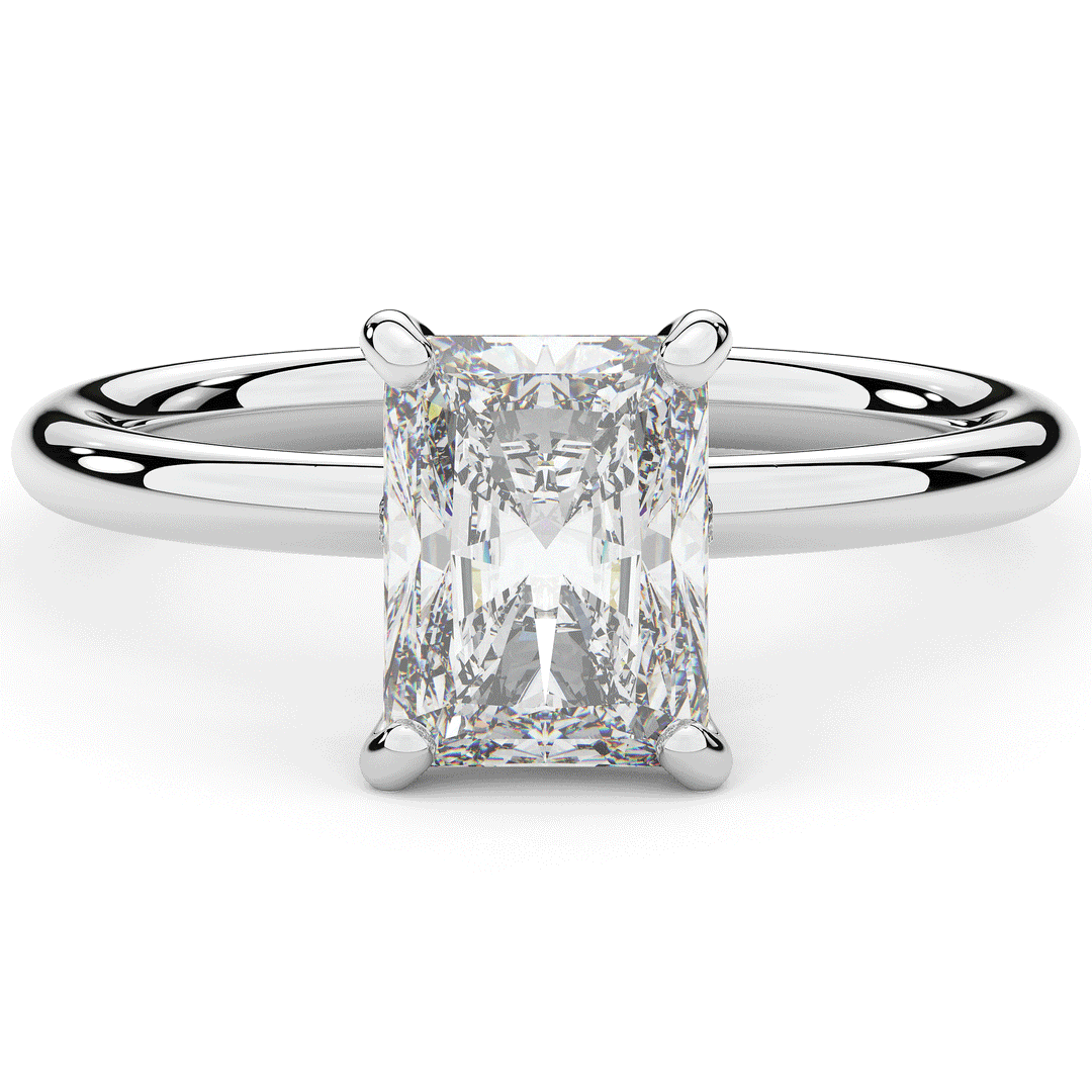 2.05CT.TW RADIANT LAB DIAMOND SOLITAIRE ENGAGEMENT RING - Nazarelle