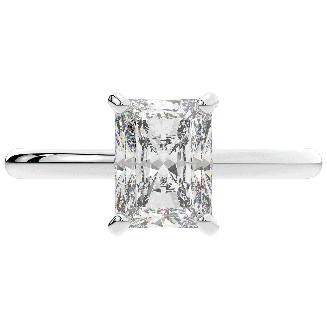 2.05CT.TW RADIANT LAB DIAMOND SOLITAIRE ENGAGEMENT RING - Nazarelle