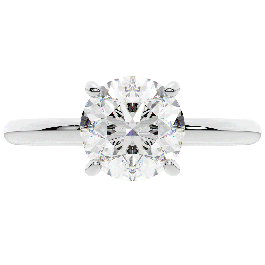 2.05CT.TW ROUND LAB DIAMOND SOLITAIRE ENGAGEMENT RING - Nazarelle