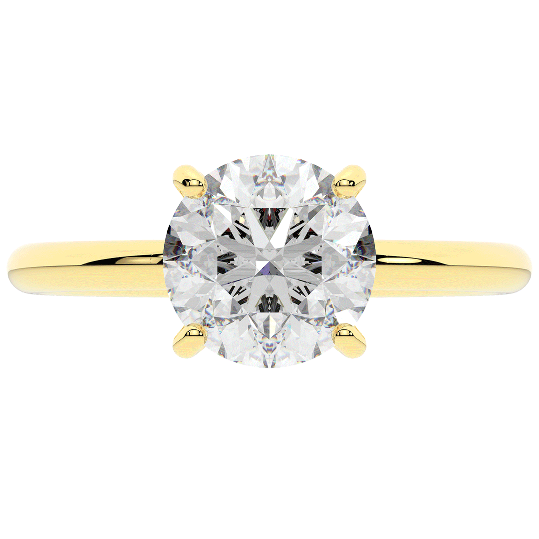 2.05CT.TW ROUND LAB DIAMOND SOLITAIRE ENGAGEMENT RING - Nazarelle