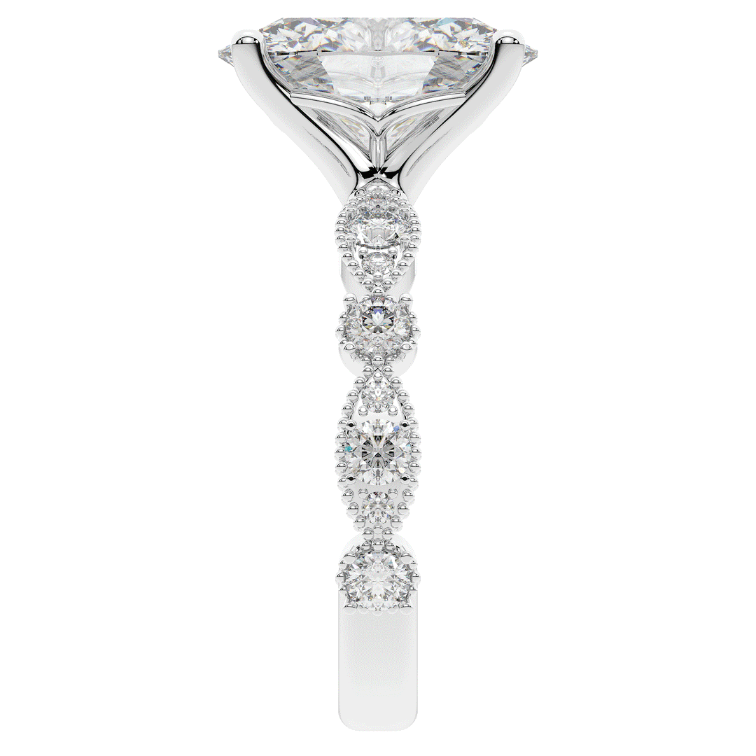 3.50CT.TW OVAL LAB DIAMOND SOLITAIRE ENGAGEMENT RING - Nazarelle