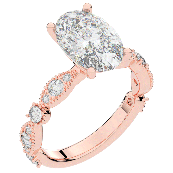 3.50CT.TW OVAL LAB DIAMOND SOLITAIRE ENGAGEMENT RING - Nazarelle