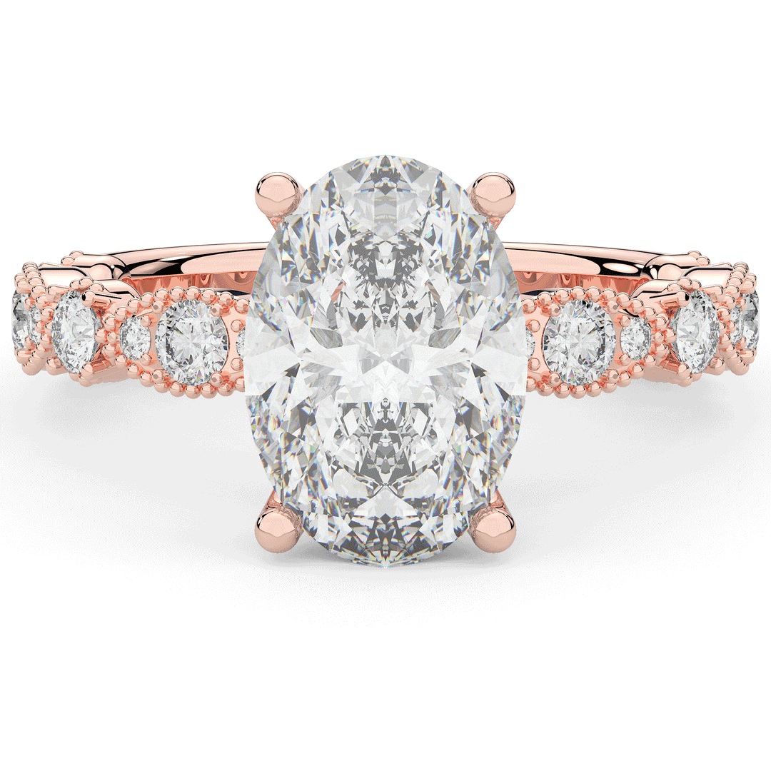 3.50CT.TW OVAL LAB DIAMOND SOLITAIRE ENGAGEMENT RING - Nazarelle