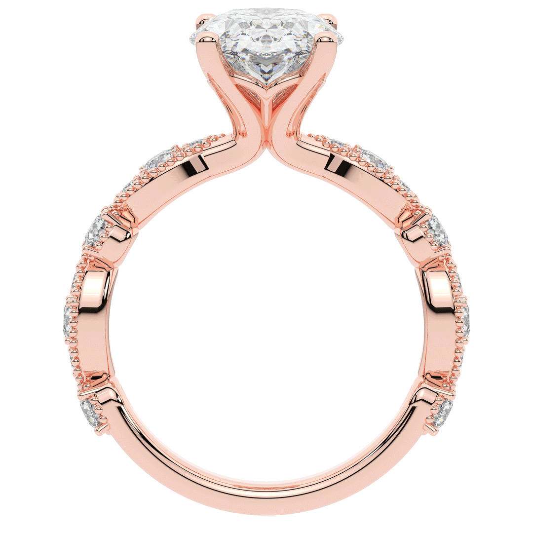 3.50CT.TW OVAL LAB DIAMOND SOLITAIRE ENGAGEMENT RING - Nazarelle
