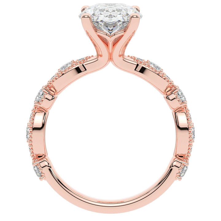 3.50CT.TW OVAL LAB DIAMOND SOLITAIRE ENGAGEMENT RING - Nazarelle