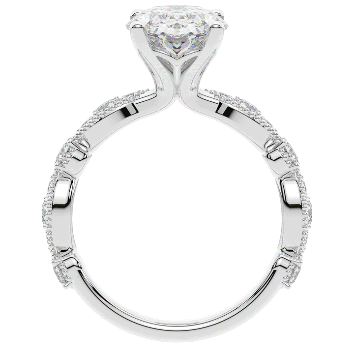 3.50CT.TW OVAL LAB DIAMOND SOLITAIRE ENGAGEMENT RING - Nazarelle