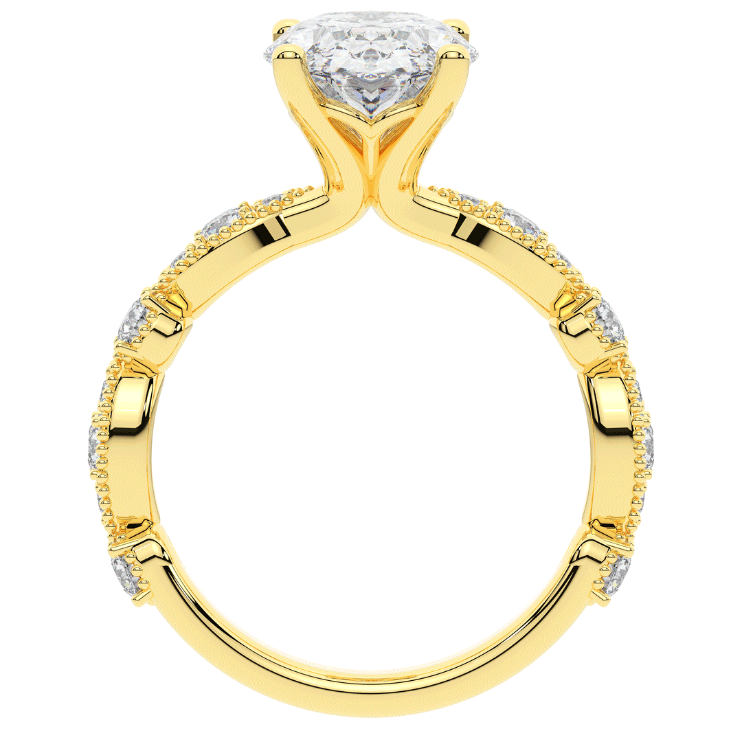 3.50CT.TW OVAL LAB DIAMOND SOLITAIRE ENGAGEMENT RING - Nazarelle