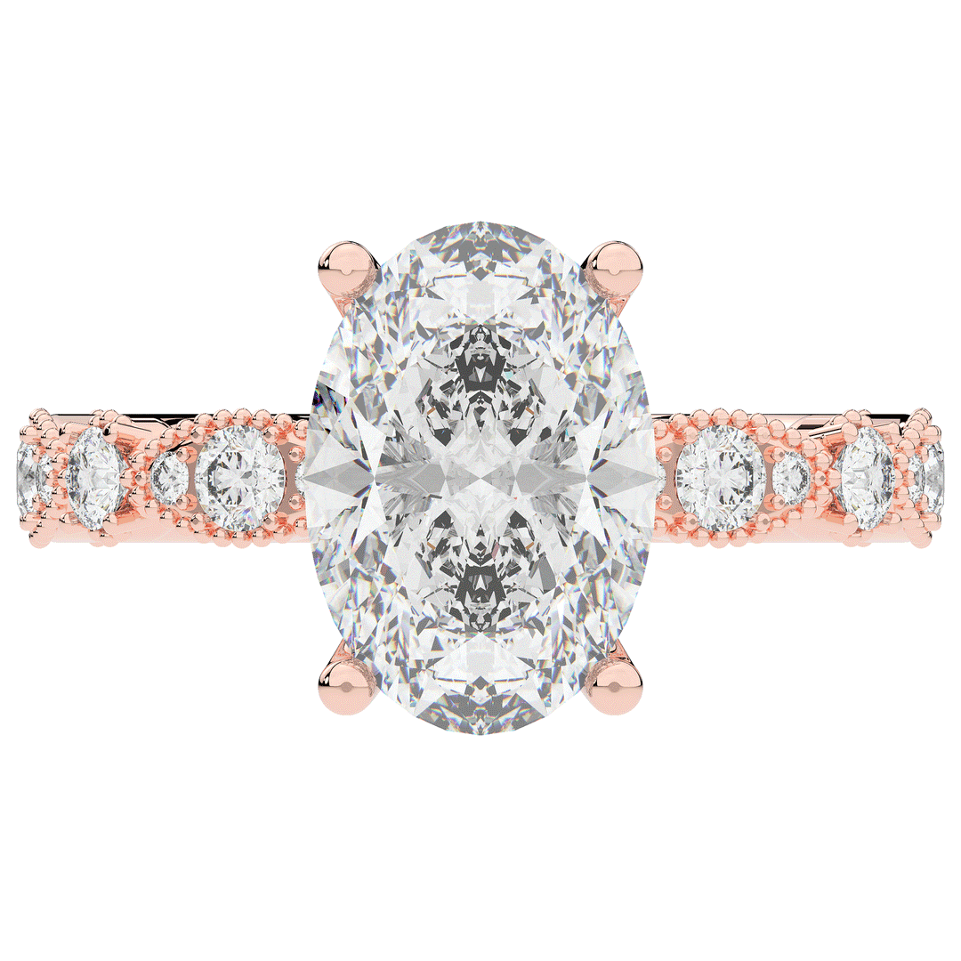 3.50CT.TW OVAL LAB DIAMOND SOLITAIRE ENGAGEMENT RING - Nazarelle