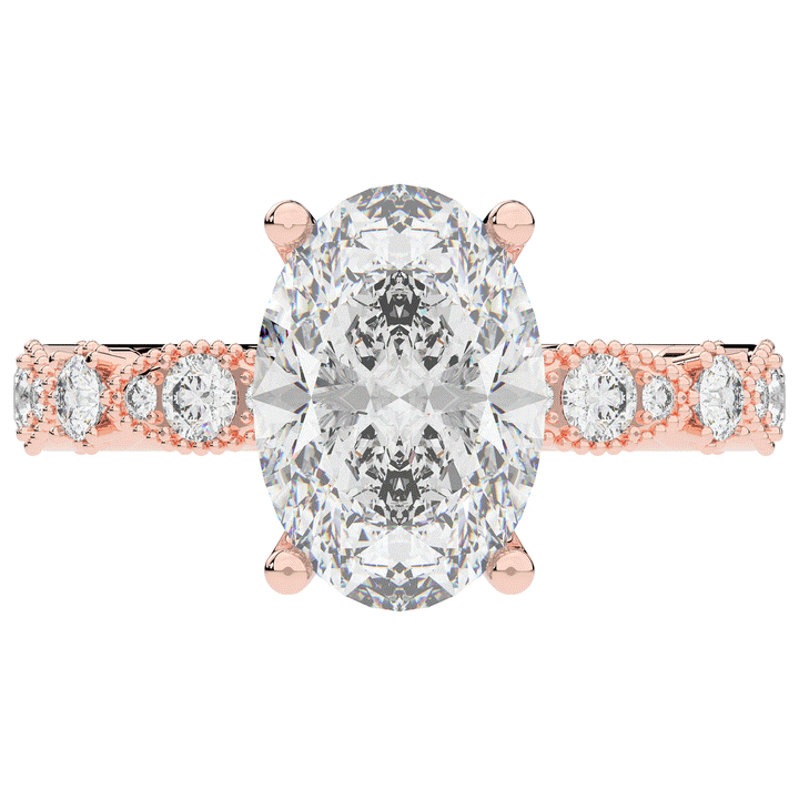 3.50CT.TW OVAL LAB DIAMOND SOLITAIRE ENGAGEMENT RING - Nazarelle