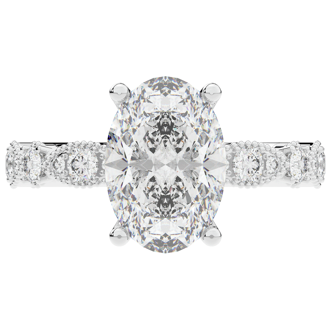 3.50CT.TW OVAL LAB DIAMOND SOLITAIRE ENGAGEMENT RING - Nazarelle