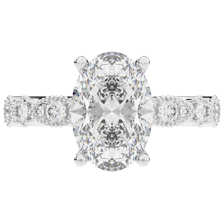 3.50CT.TW OVAL LAB DIAMOND SOLITAIRE ENGAGEMENT RING - Nazarelle