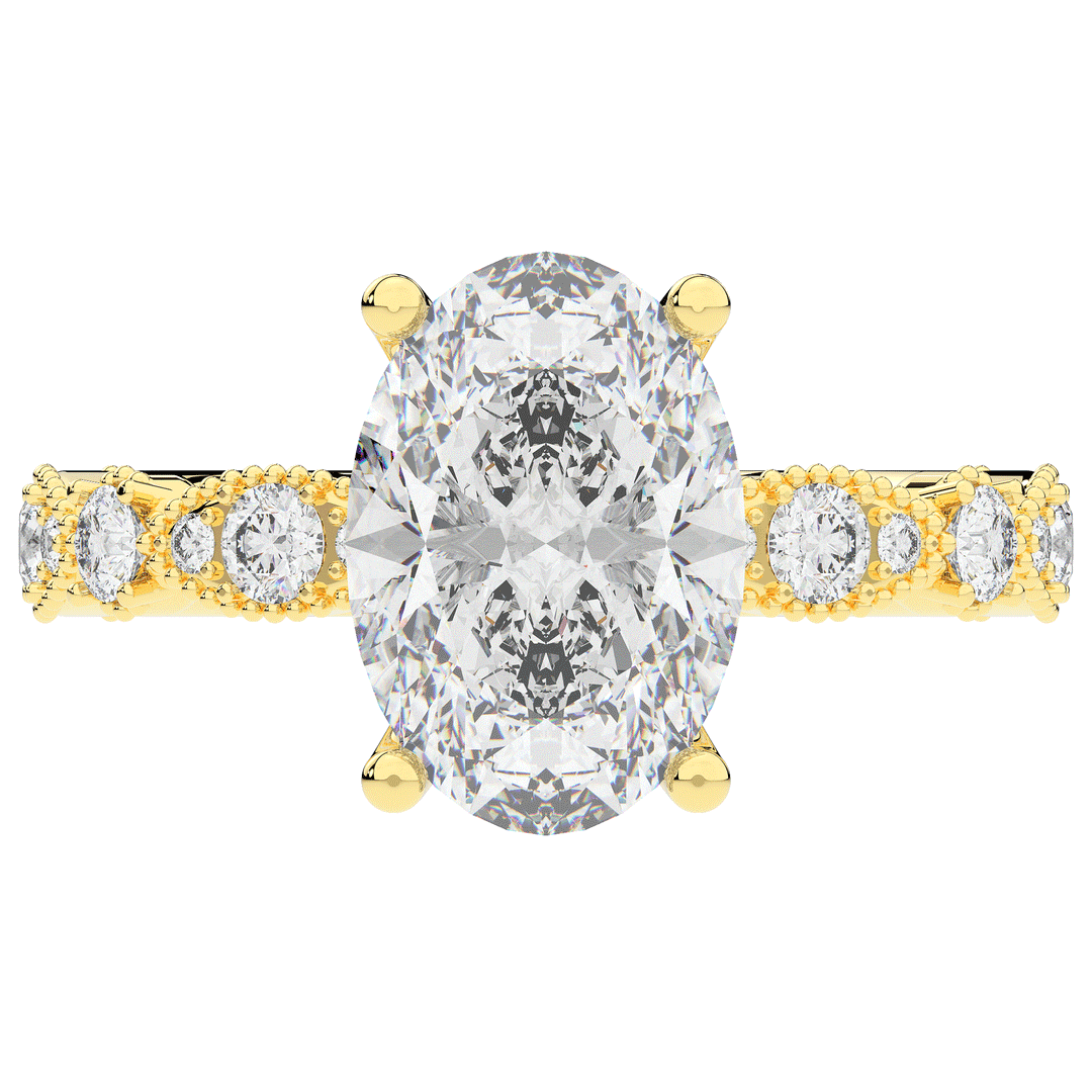 3.50CT.TW OVAL LAB DIAMOND SOLITAIRE ENGAGEMENT RING - Nazarelle