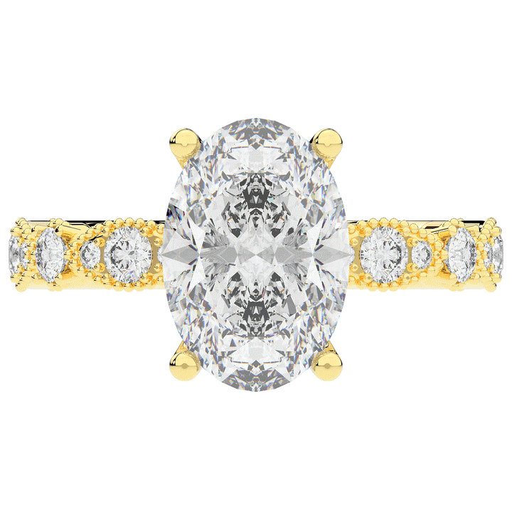 3.50CT.TW OVAL LAB DIAMOND SOLITAIRE ENGAGEMENT RING - Nazarelle