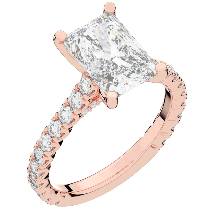 4.25CT.TW RADIANT LAB DIAMOND SOLITAIRE ENGAGEMENT RING - Nazarelle