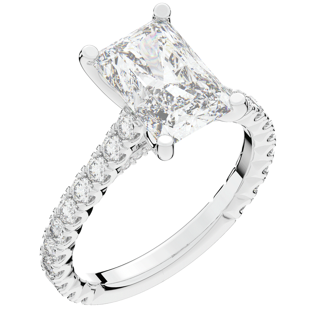 4.25CT.TW RADIANT LAB DIAMOND SOLITAIRE ENGAGEMENT RING - Nazarelle
