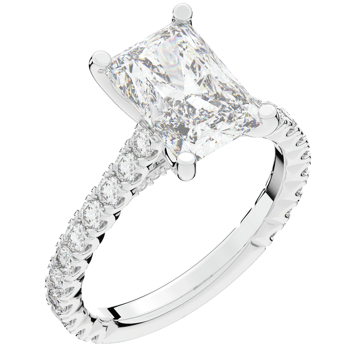 4.25CT.TW RADIANT LAB DIAMOND SOLITAIRE ENGAGEMENT RING - Nazarelle