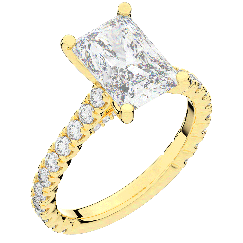 4.25CT.TW RADIANT LAB DIAMOND SOLITAIRE ENGAGEMENT RING - Nazarelle