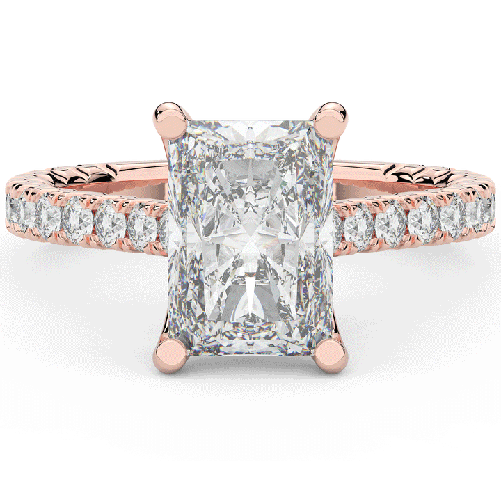 4.25CT.TW RADIANT LAB DIAMOND SOLITAIRE ENGAGEMENT RING - Nazarelle