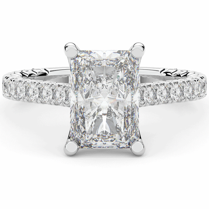 4.25CT.TW RADIANT LAB DIAMOND SOLITAIRE ENGAGEMENT RING - Nazarelle
