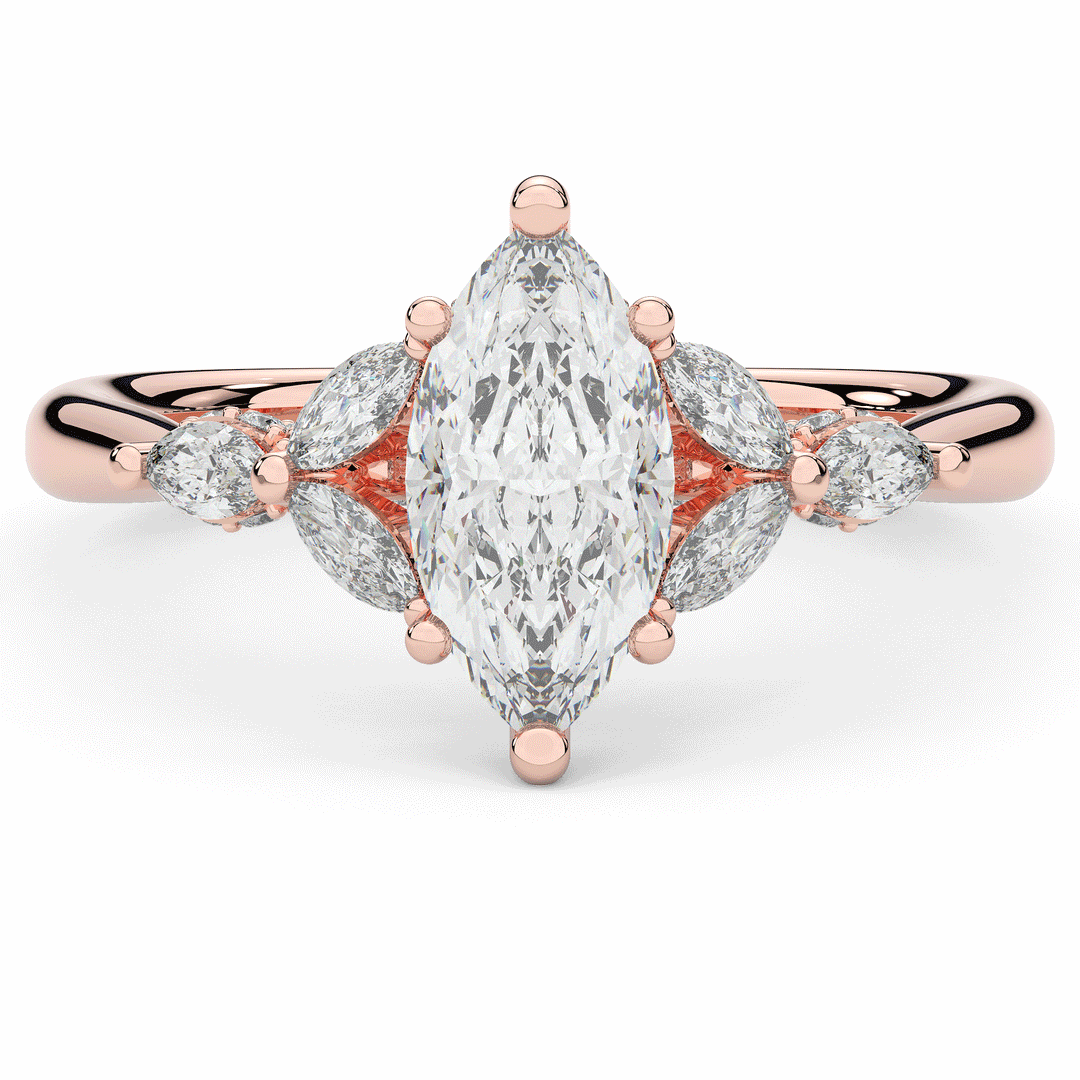 1.50CT.TW MARQUISE LAB DIAMOND ENGAGEMENT RING - Nazarelle