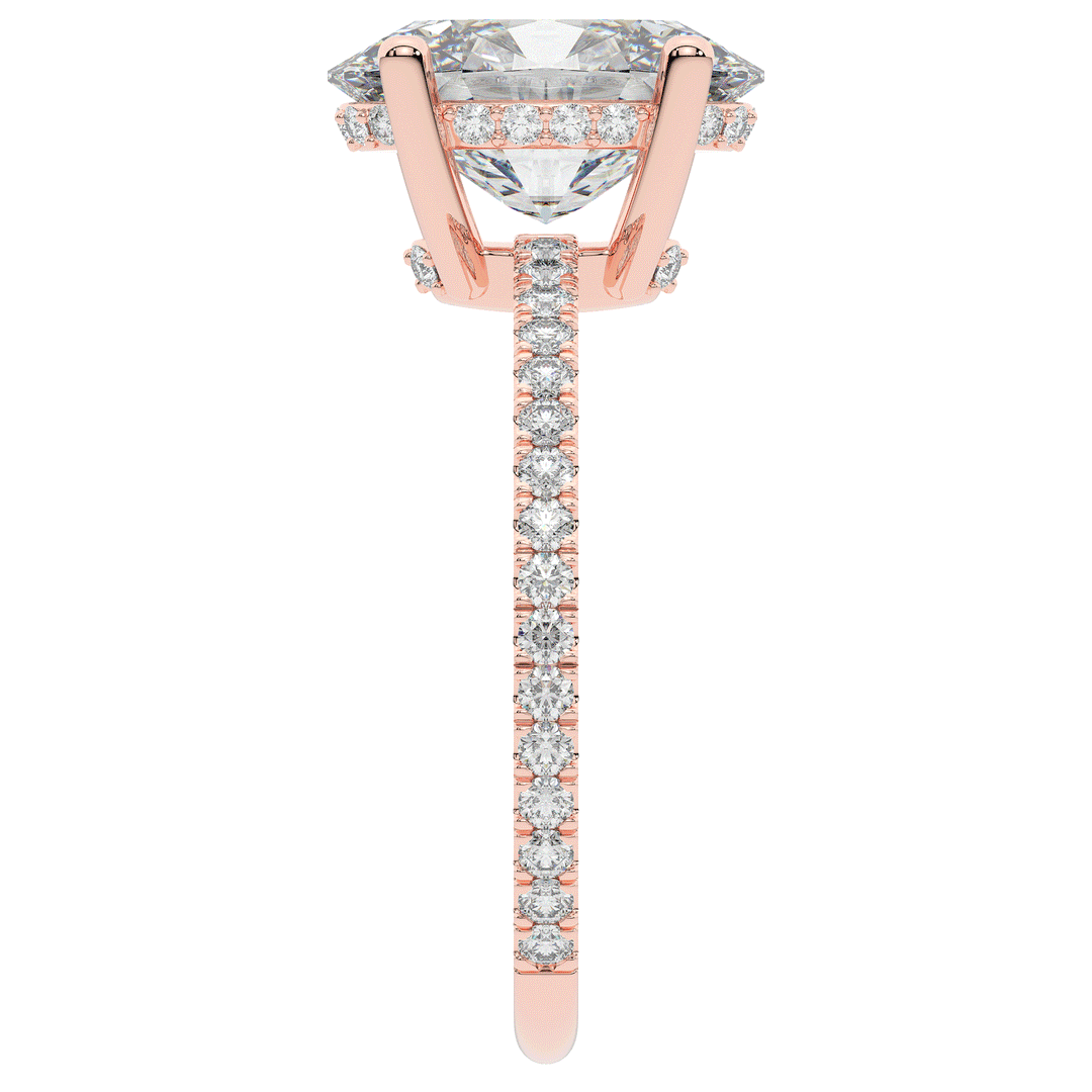 3.15CT.TW OVAL LAB DIAMOND SOLITAIRE ENGAGEMENT RING - Nazarelle