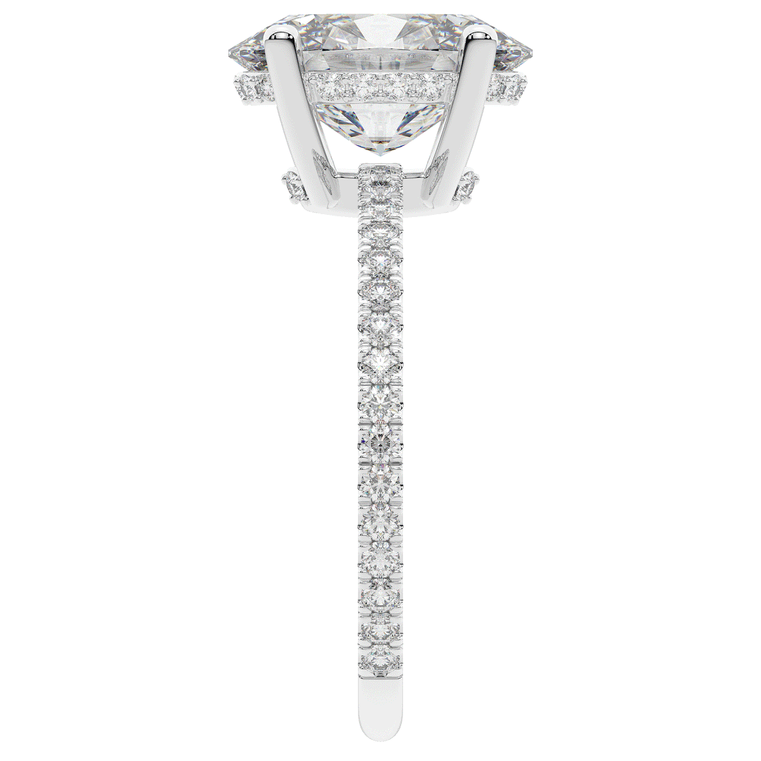 3.15CT.TW OVAL LAB DIAMOND SOLITAIRE ENGAGEMENT RING - Nazarelle