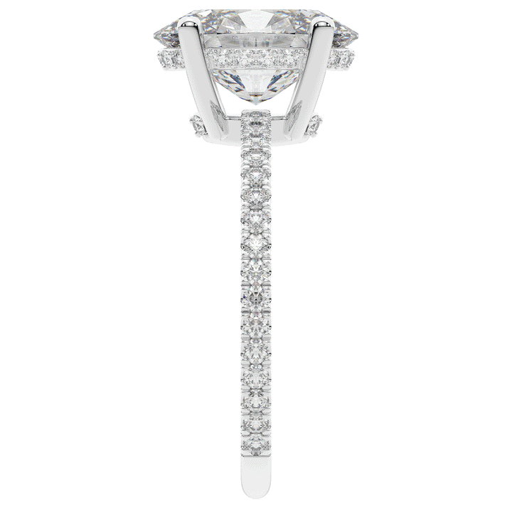 3.15CT.TW OVAL LAB DIAMOND SOLITAIRE ENGAGEMENT RING - Nazarelle