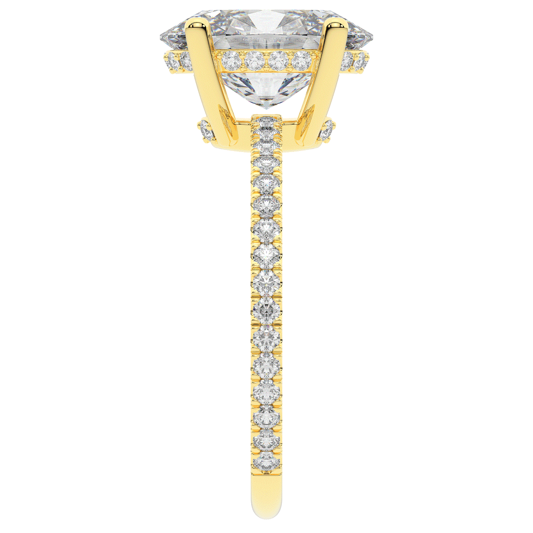 3.15CT.TW OVAL LAB DIAMOND SOLITAIRE ENGAGEMENT RING - Nazarelle