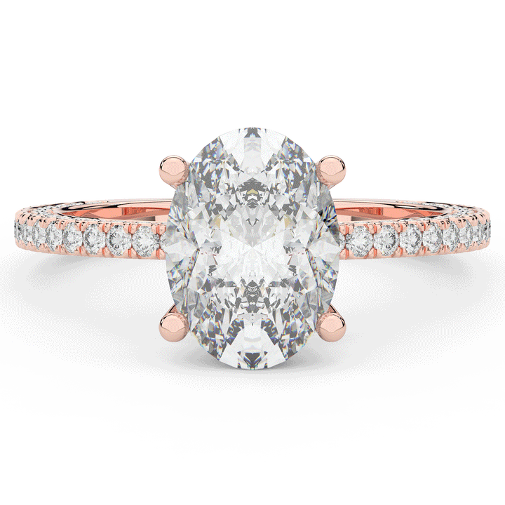 3.15CT.TW OVAL LAB DIAMOND SOLITAIRE ENGAGEMENT RING - Nazarelle