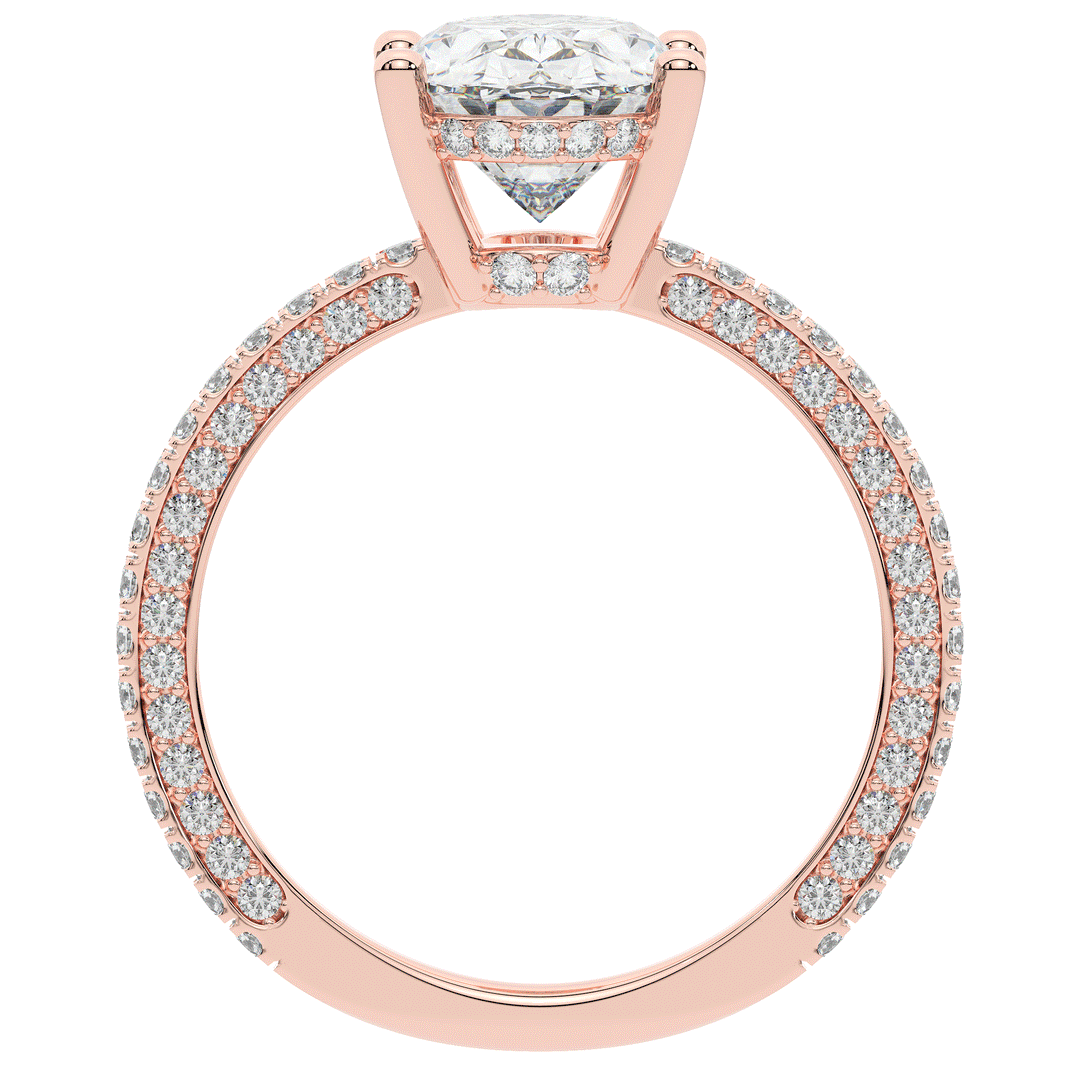 3.15CT.TW OVAL LAB DIAMOND SOLITAIRE ENGAGEMENT RING - Nazarelle
