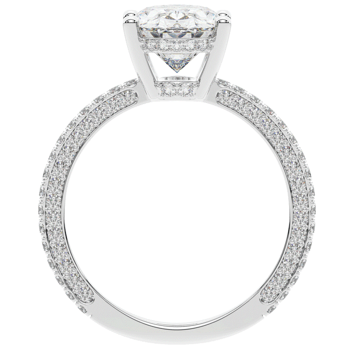 3.15CT.TW OVAL LAB DIAMOND SOLITAIRE ENGAGEMENT RING - Nazarelle