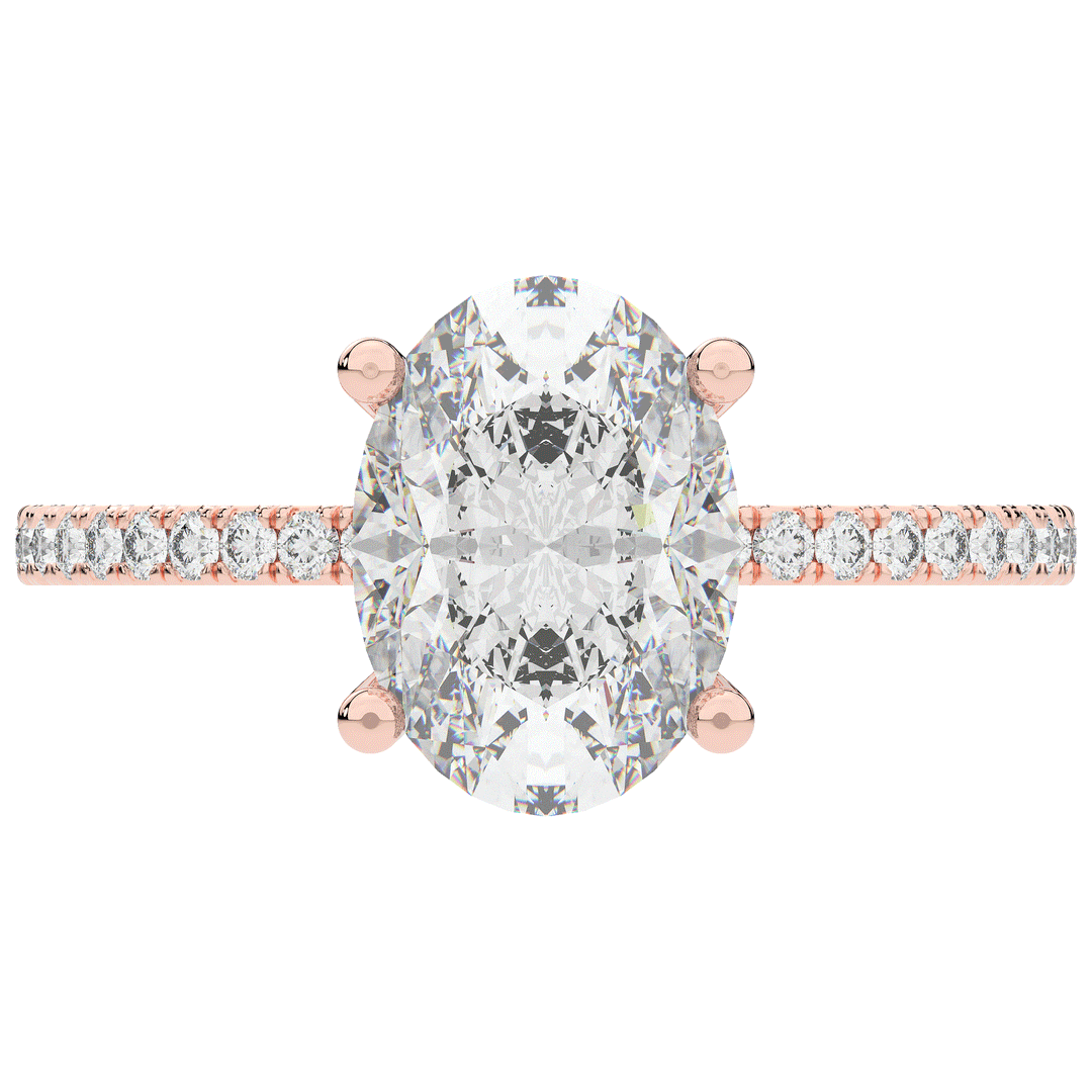 3.15CT.TW OVAL LAB DIAMOND SOLITAIRE ENGAGEMENT RING - Nazarelle