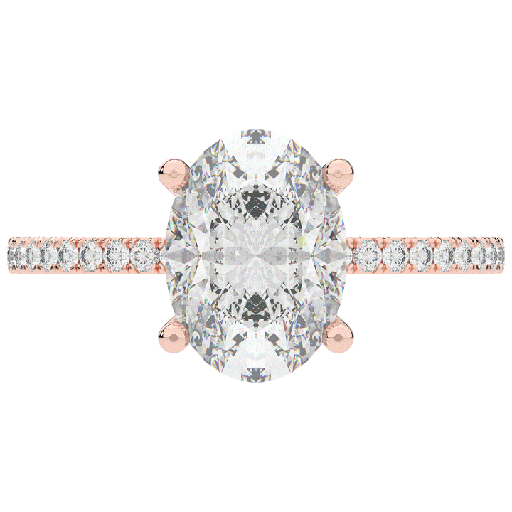 3.15CT.TW OVAL LAB DIAMOND SOLITAIRE ENGAGEMENT RING - Nazarelle