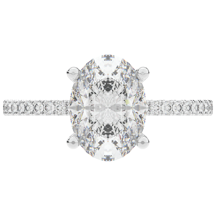 3.15CT.TW OVAL LAB DIAMOND SOLITAIRE ENGAGEMENT RING - Nazarelle
