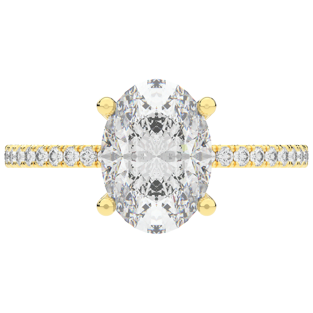 3.15CT.TW OVAL LAB DIAMOND SOLITAIRE ENGAGEMENT RING - Nazarelle