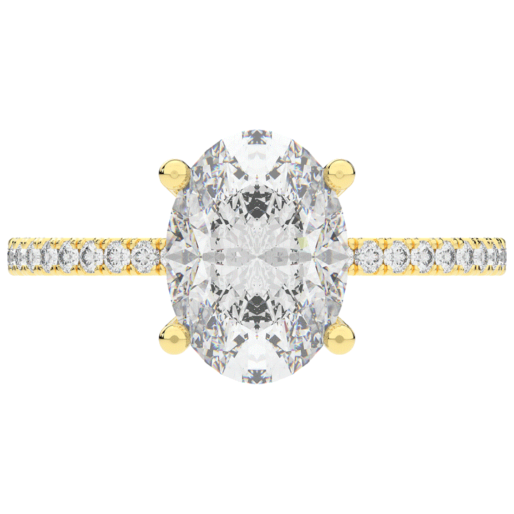 3.15CT.TW OVAL LAB DIAMOND SOLITAIRE ENGAGEMENT RING - Nazarelle
