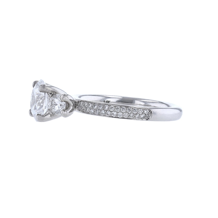 Three Stone Pave Accent Diamond Ring
