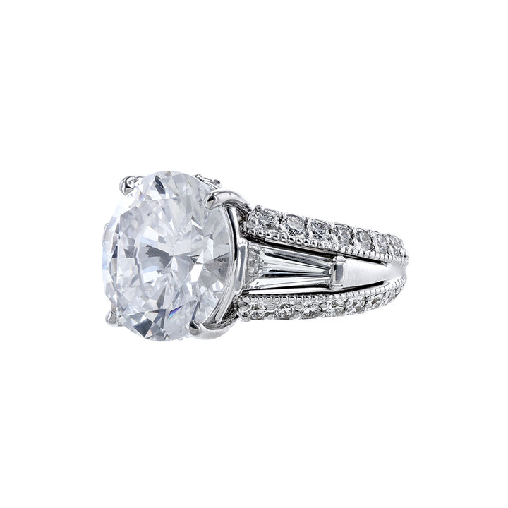 18K White Gold Pave' Baguette Diamond Ring