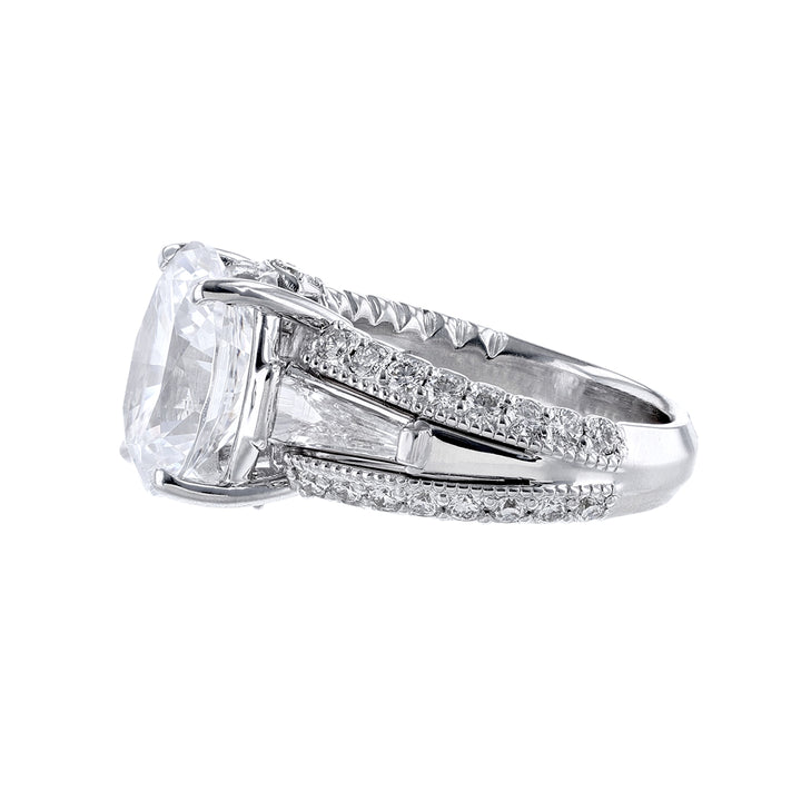 18K White Gold Pave' Baguette Diamond Ring