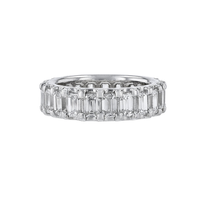 Platinum Emerald Cut Diamond Eternity Band