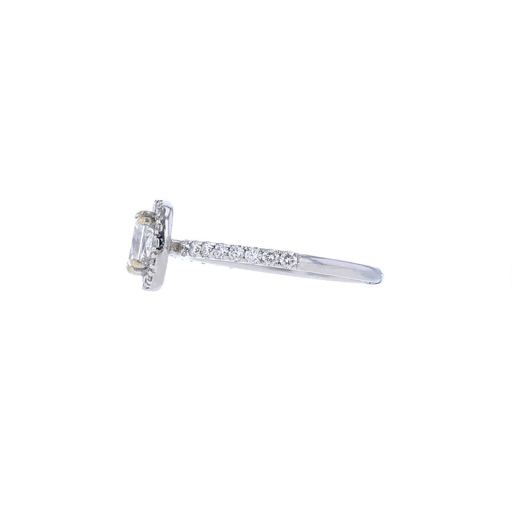 18K White Gold GIA Cushion Diamond Engagement Ring